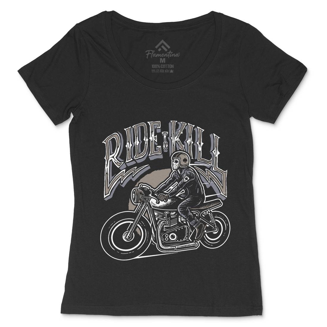 Ride To Kill Womens Scoop Neck T-Shirt Horror A564