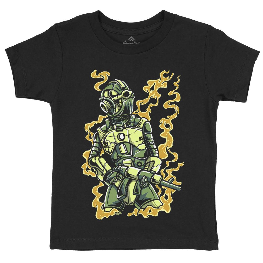 Robot Soldier Kids Organic Crew Neck T-Shirt Space A565