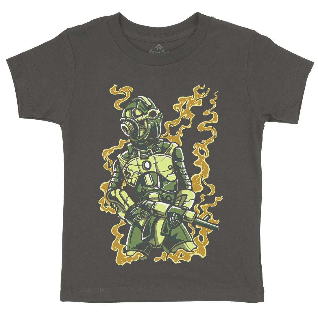 Robot Soldier Kids Crew Neck T-Shirt Space A565