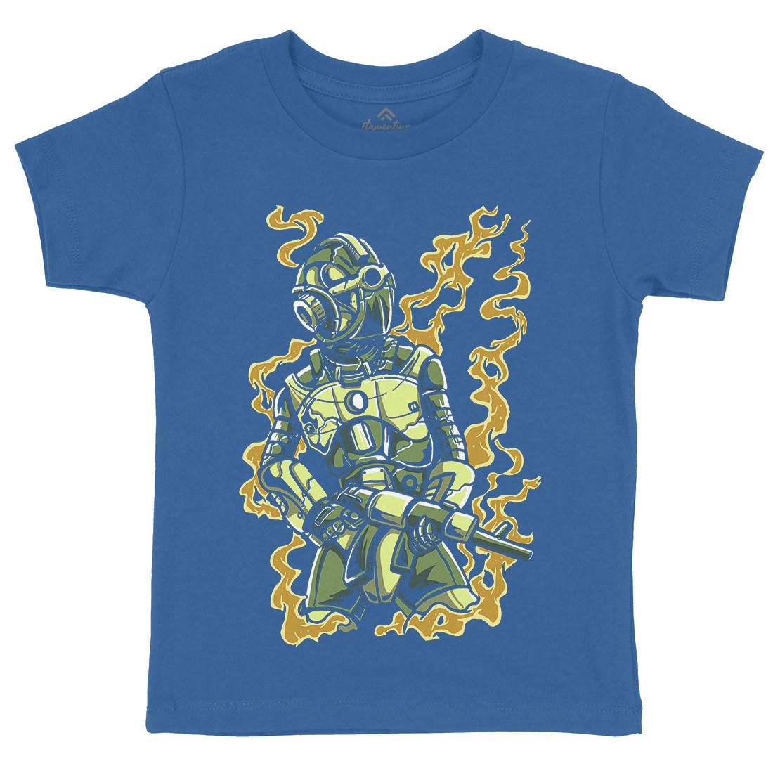 Robot Soldier Kids Organic Crew Neck T-Shirt Space A565