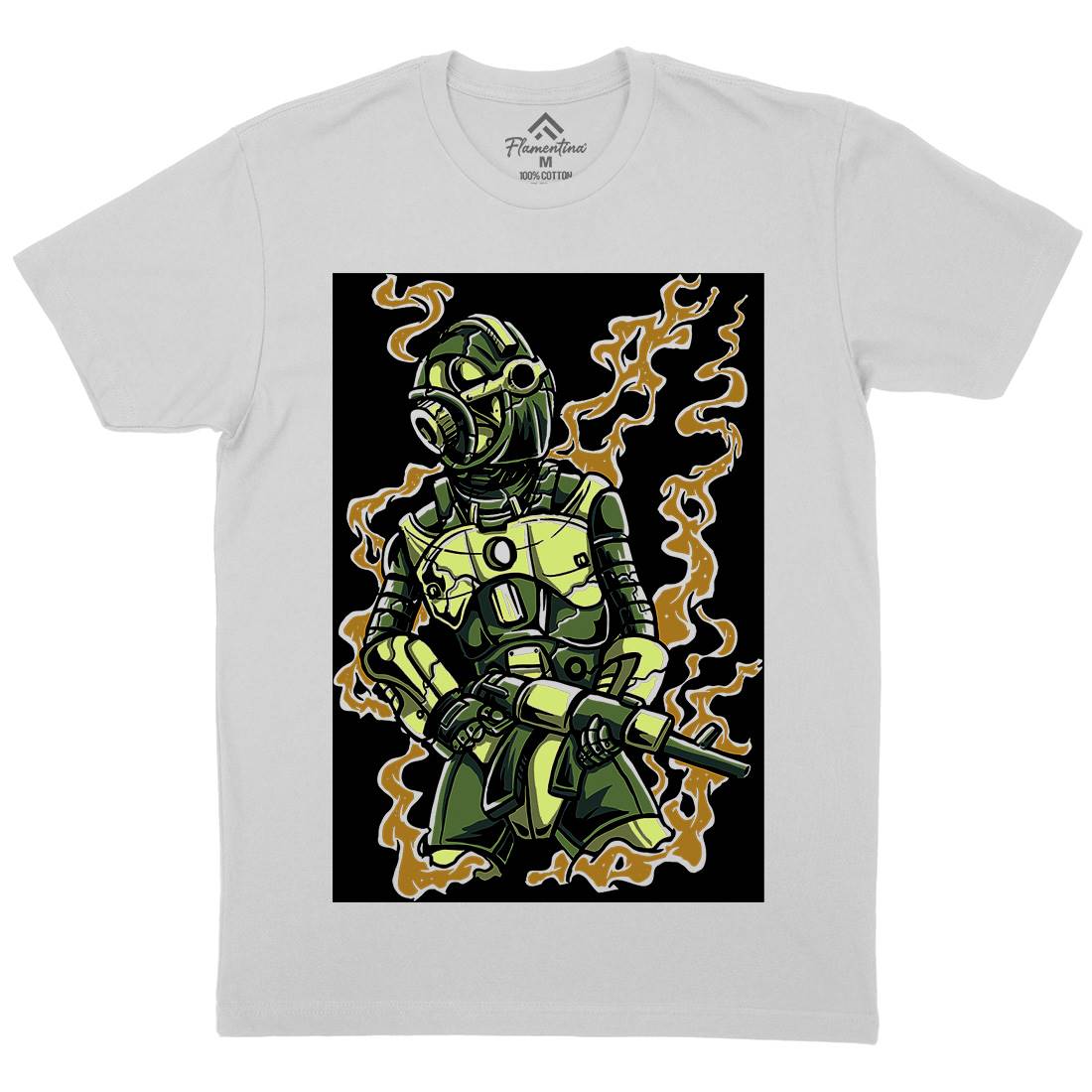 Robot Soldier Mens Crew Neck T-Shirt Space A565