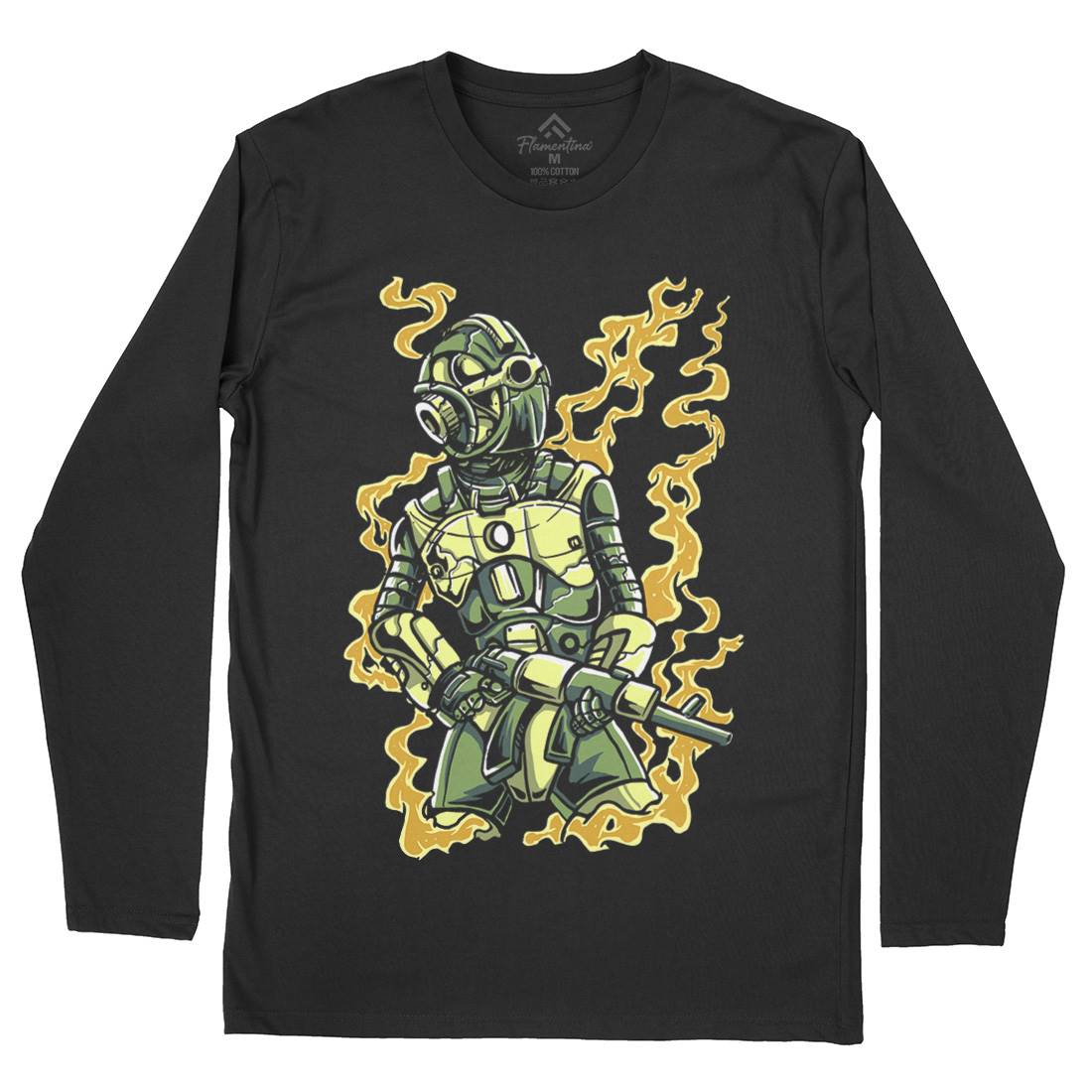 Robot Soldier Mens Long Sleeve T-Shirt Space A565