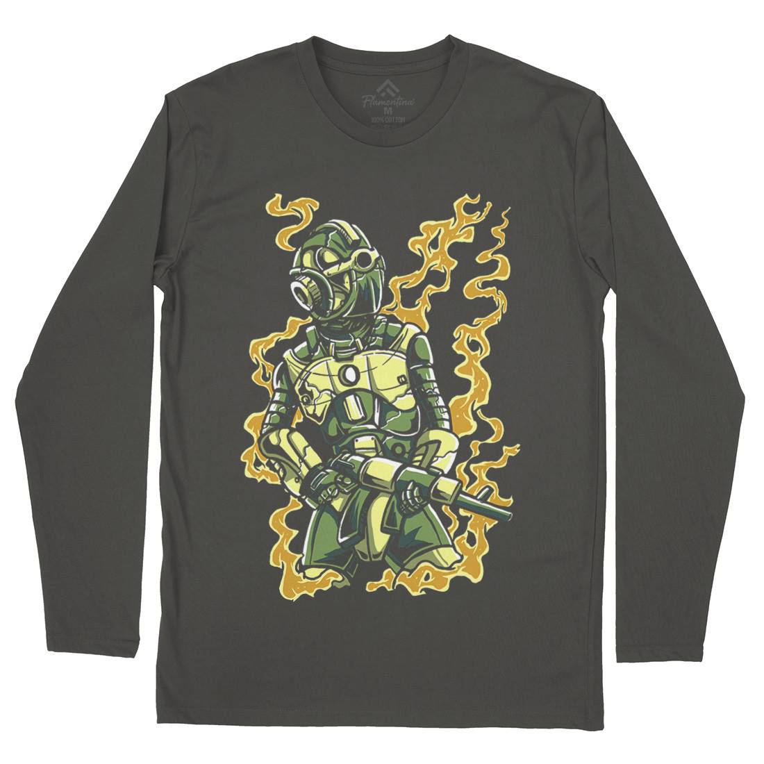 Robot Soldier Mens Long Sleeve T-Shirt Space A565