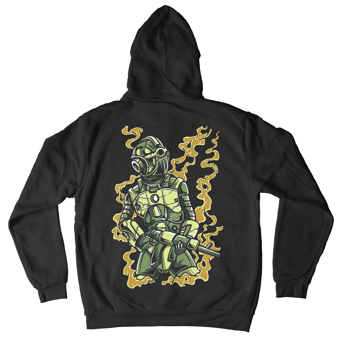 Robot Soldier Mens Hoodie With Pocket Space A565