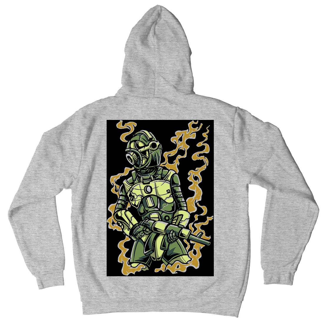 Robot Soldier Mens Hoodie With Pocket Space A565