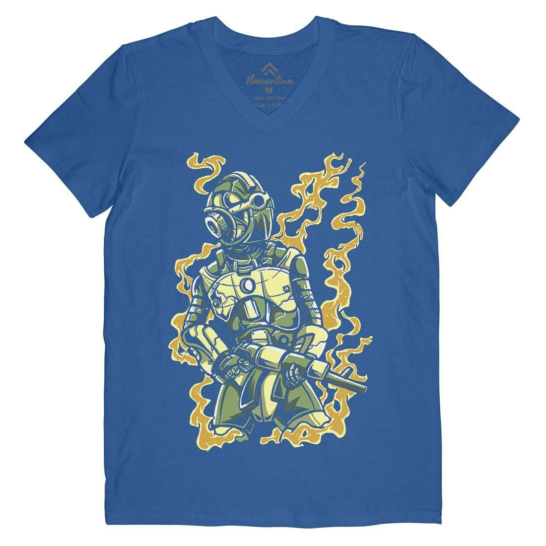 Robot Soldier Mens V-Neck T-Shirt Space A565
