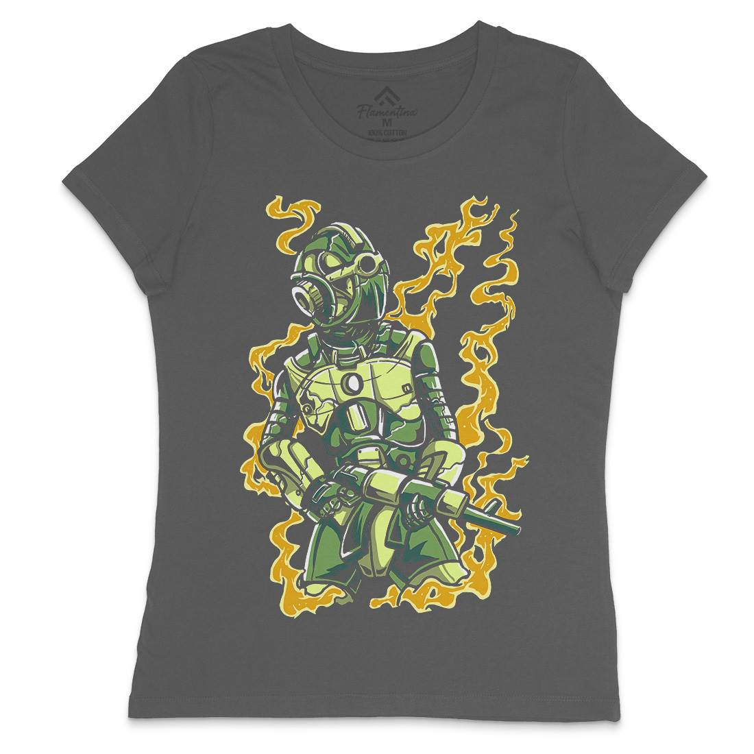 Robot Soldier Womens Crew Neck T-Shirt Space A565