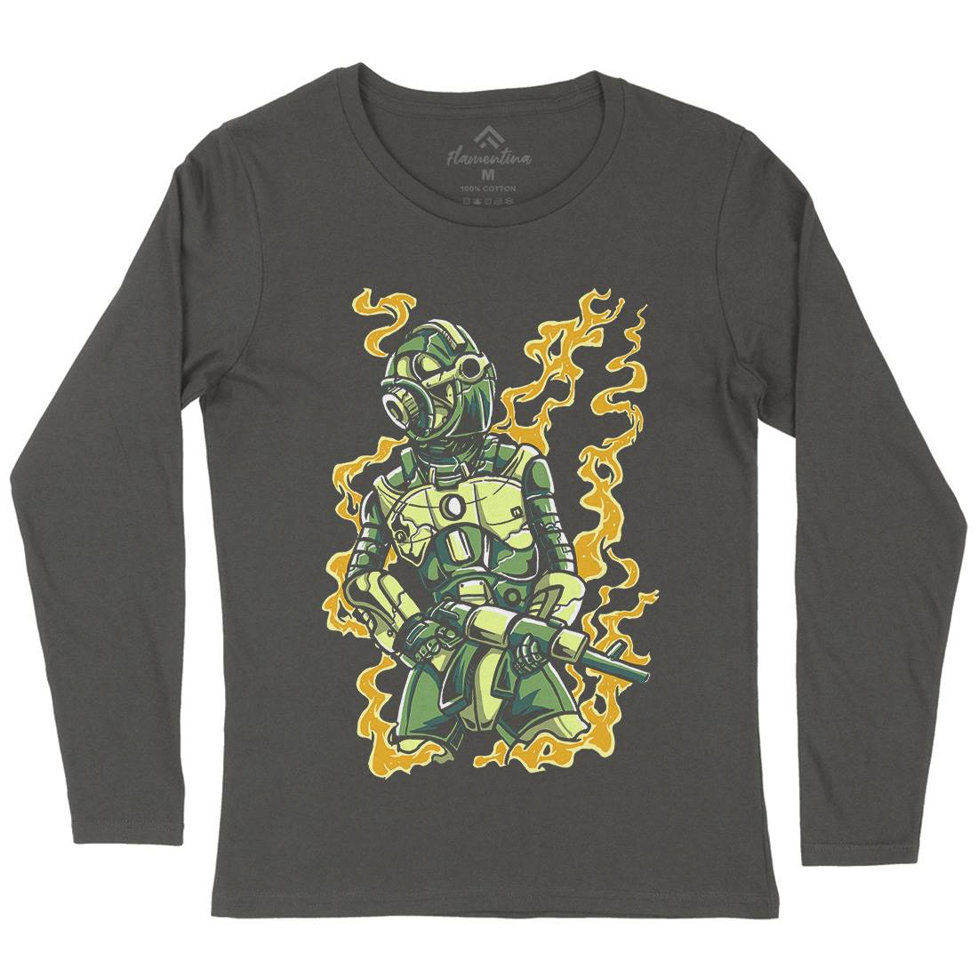 Robot Soldier Womens Long Sleeve T-Shirt Space A565