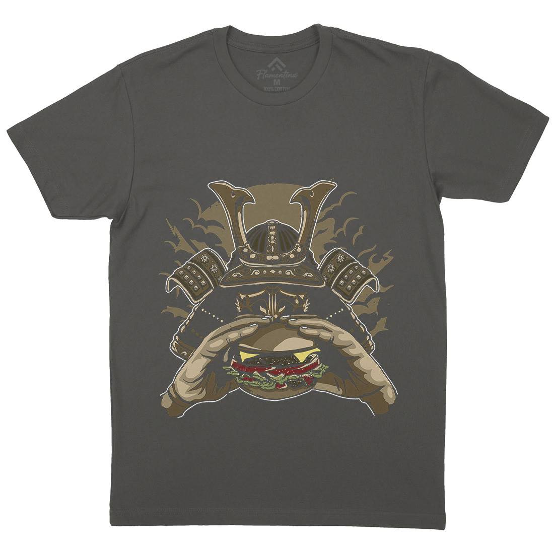 Samurai Burger Mens Crew Neck T-Shirt Food A566