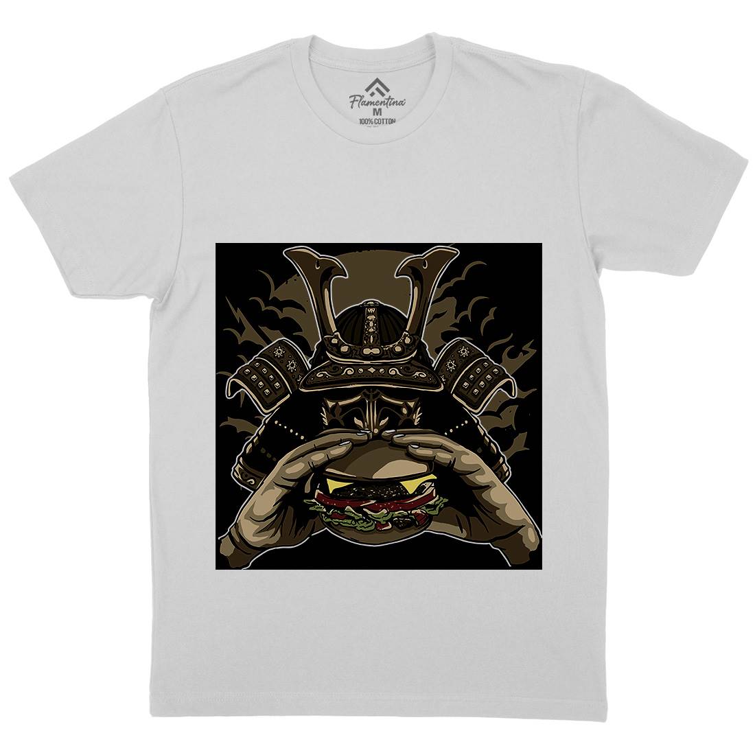 Samurai Burger Mens Crew Neck T-Shirt Food A566