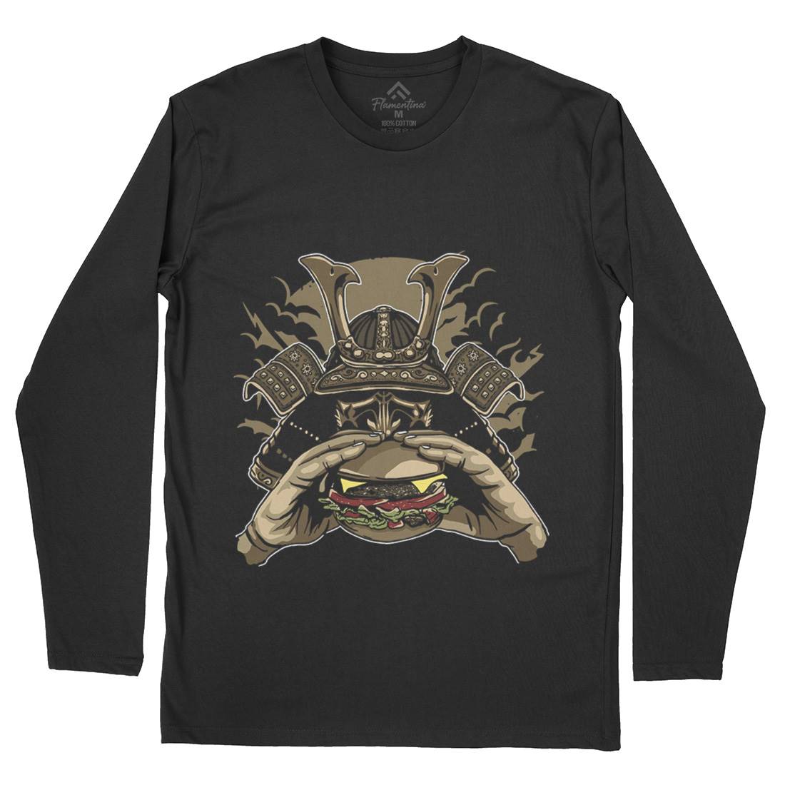 Samurai Burger Mens Long Sleeve T-Shirt Food A566