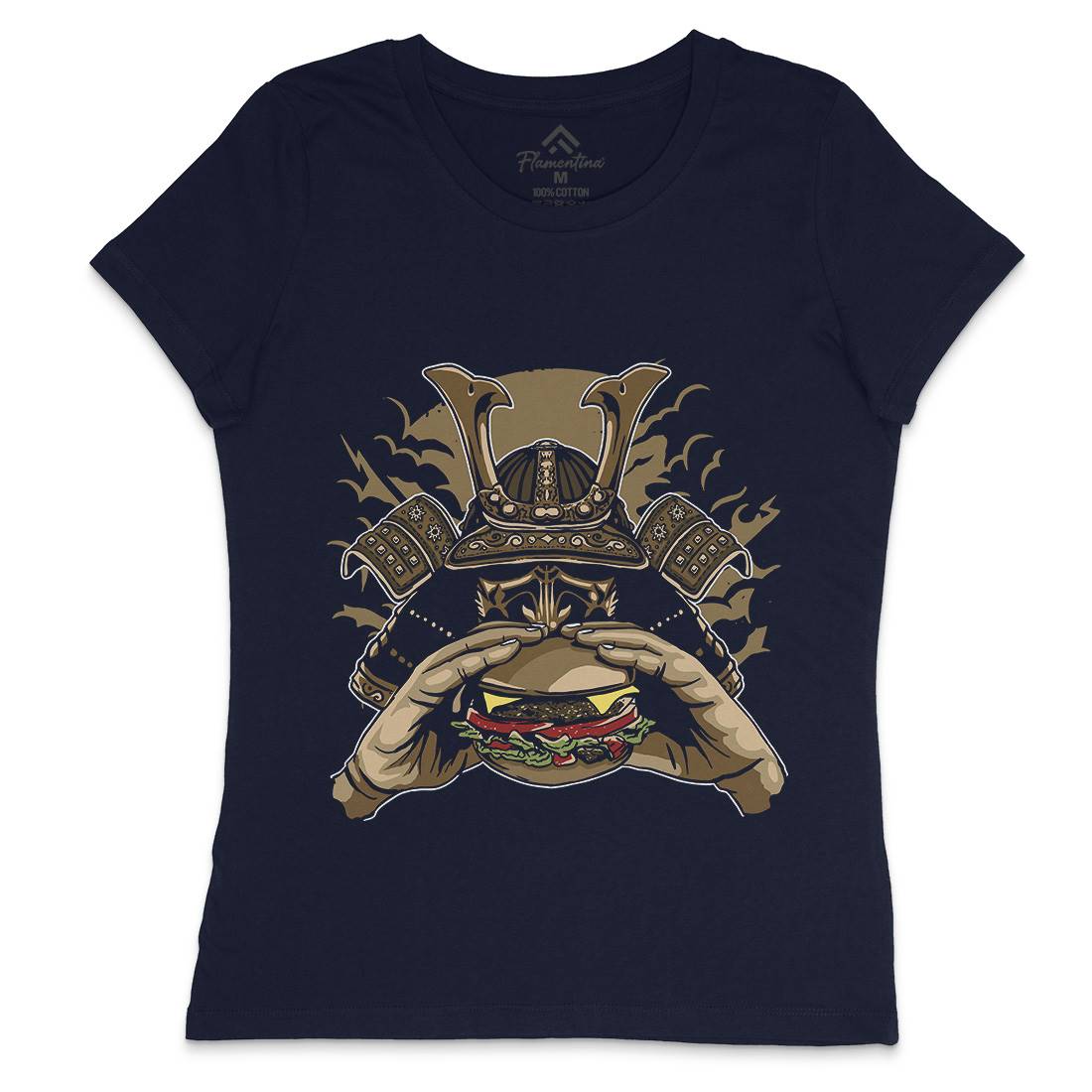 Samurai Burger Womens Crew Neck T-Shirt Food A566