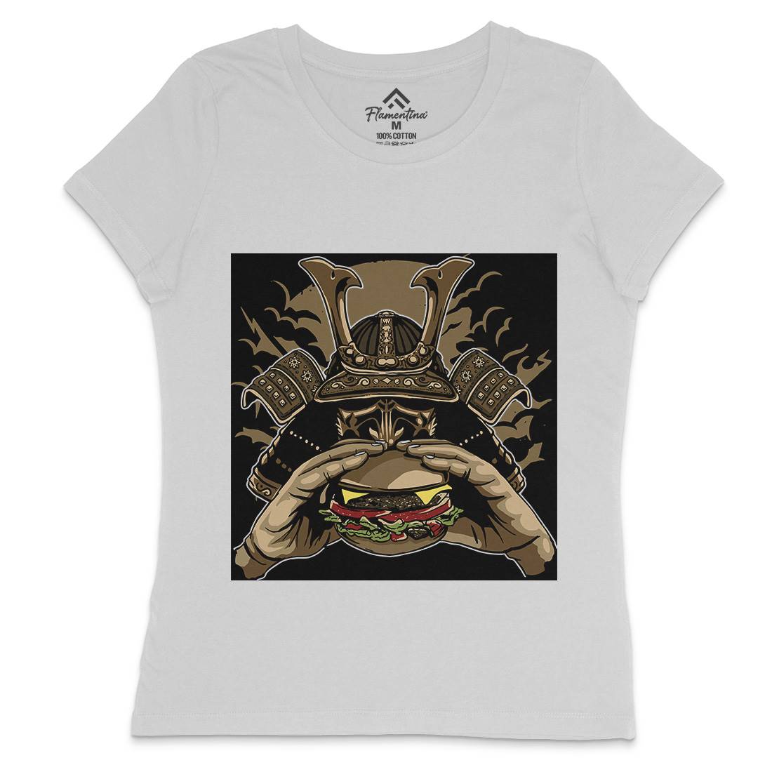 Samurai Burger Womens Crew Neck T-Shirt Food A566