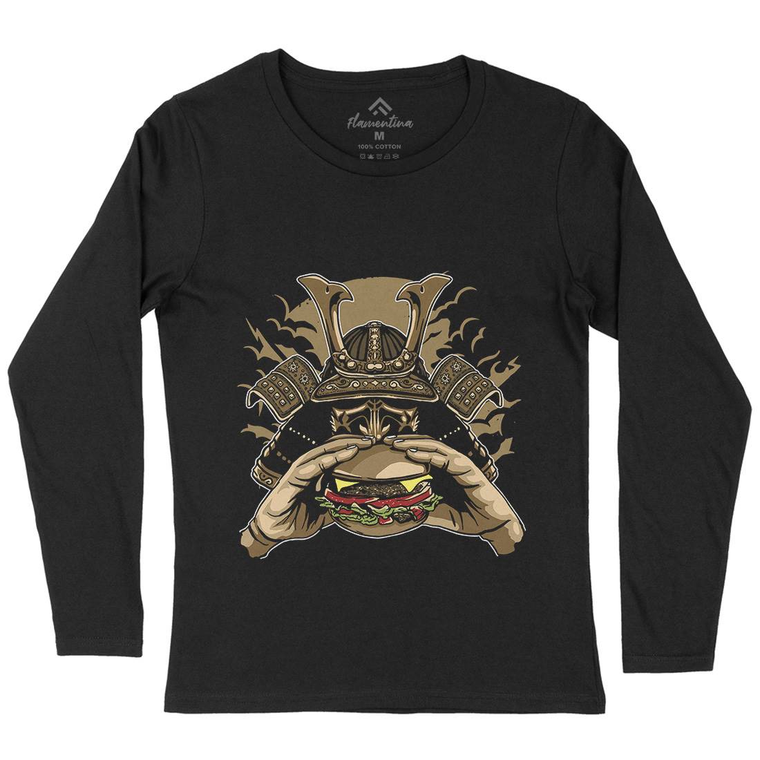 Samurai Burger Womens Long Sleeve T-Shirt Food A566