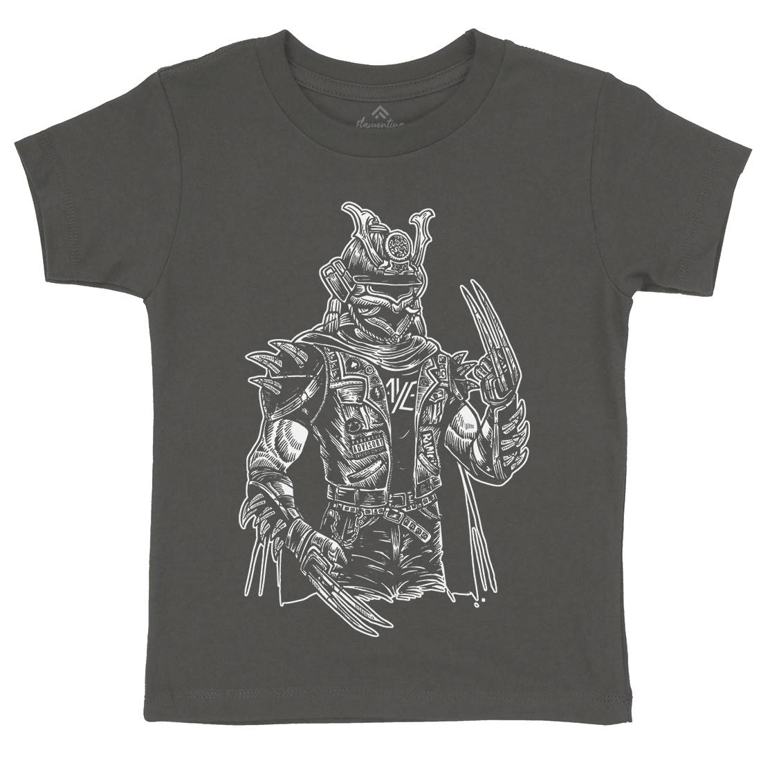 Samurai Punk Kids Crew Neck T-Shirt Warriors A567