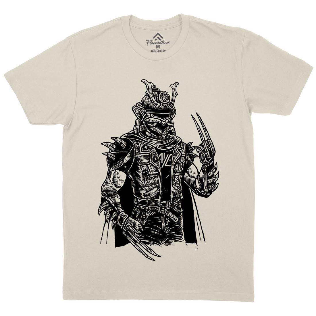 Samurai Punk Mens Organic Crew Neck T-Shirt Warriors A567