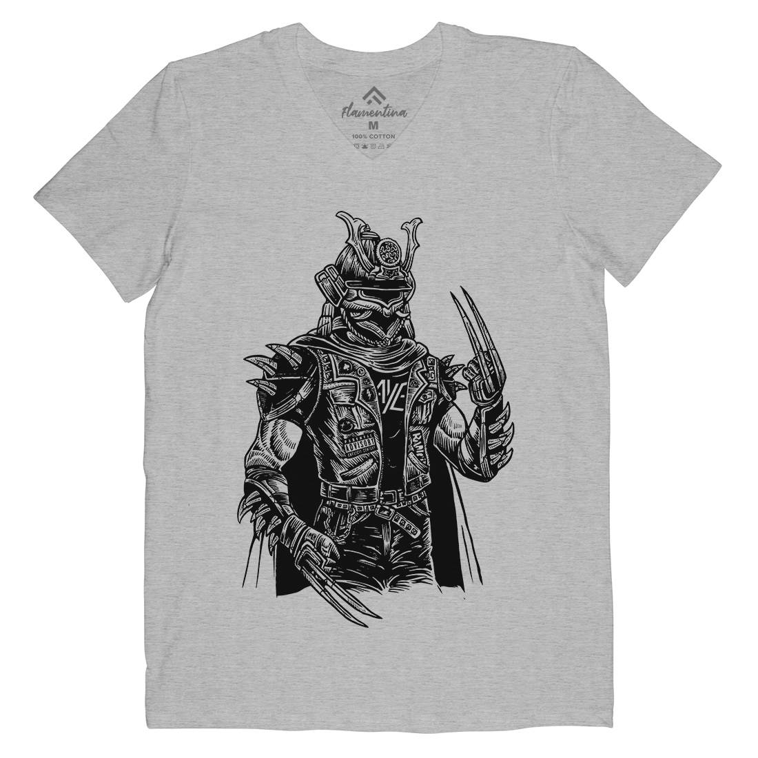 Samurai Punk Mens V-Neck T-Shirt Warriors A567