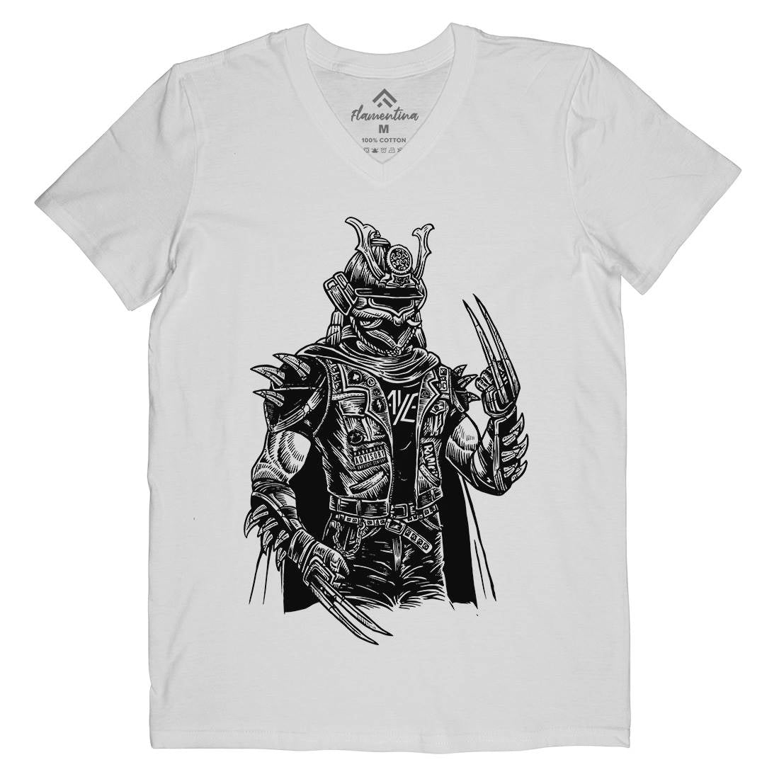 Samurai Punk Mens V-Neck T-Shirt Warriors A567