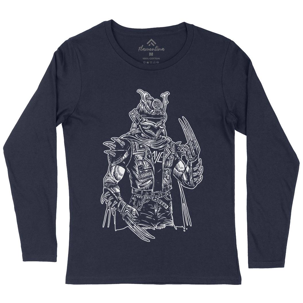 Samurai Punk Womens Long Sleeve T-Shirt Warriors A567