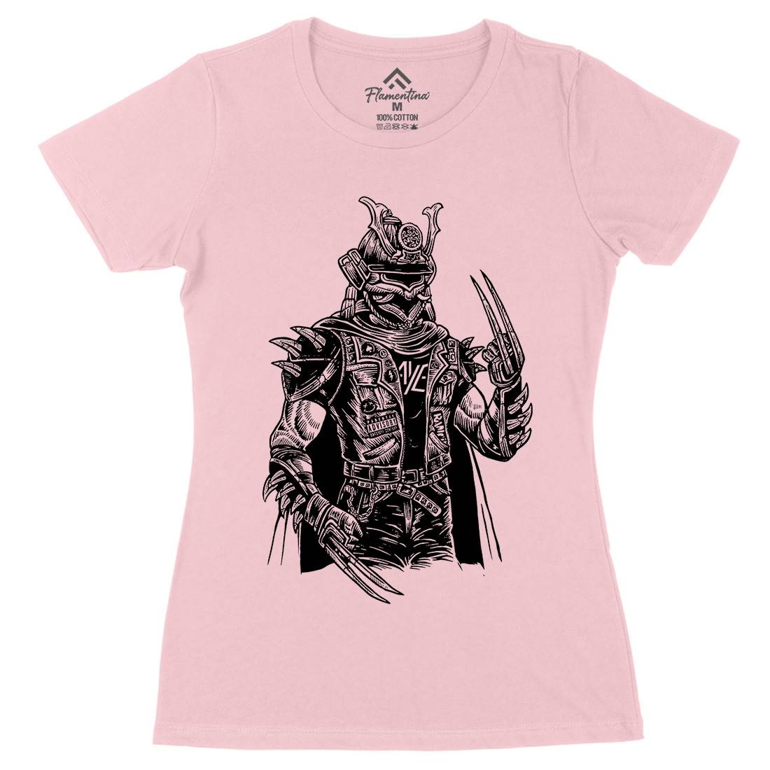 Samurai Punk Womens Organic Crew Neck T-Shirt Warriors A567