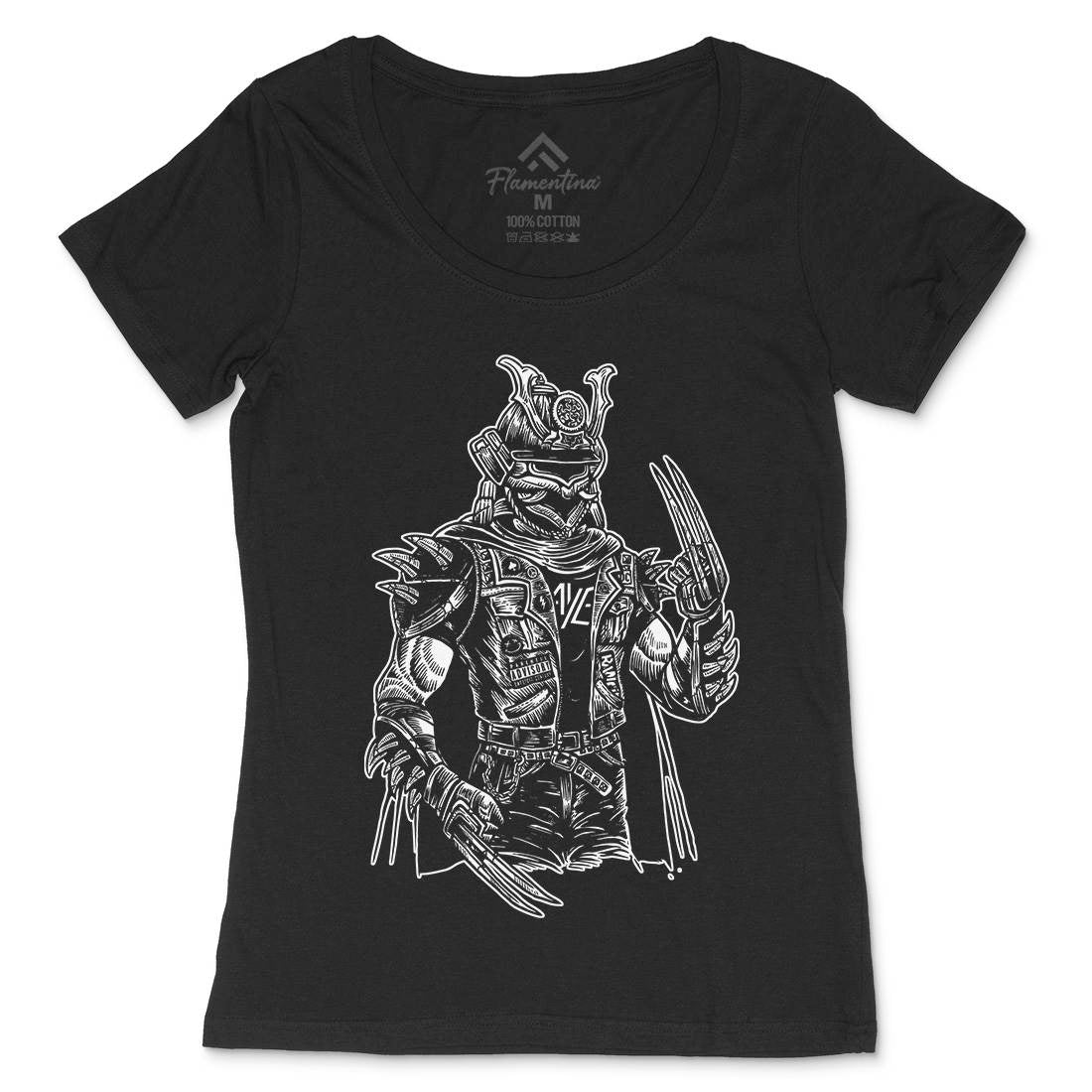 Samurai Punk Womens Scoop Neck T-Shirt Warriors A567