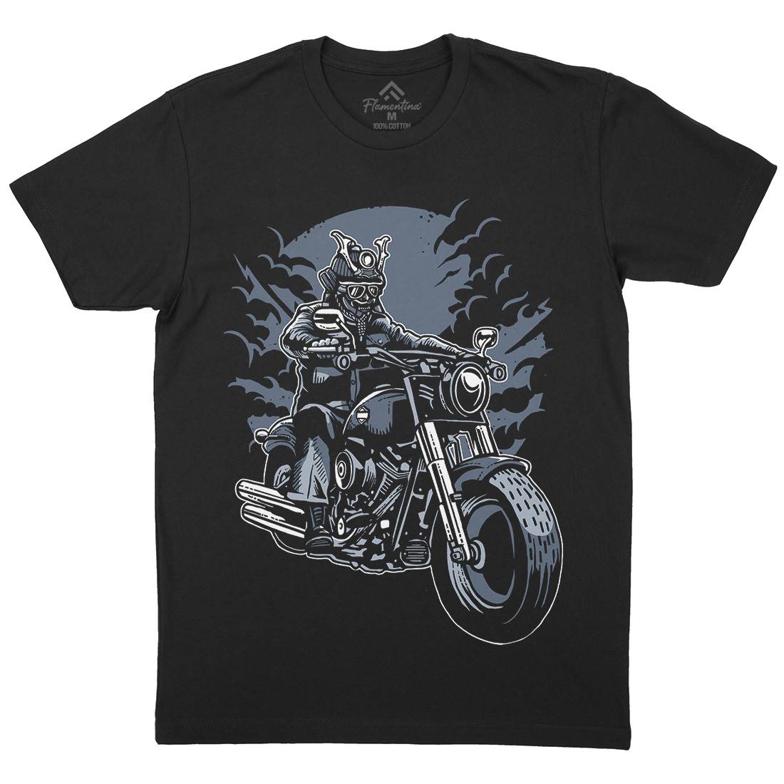 Samurai Ride Mens Organic Crew Neck T-Shirt Warriors A568