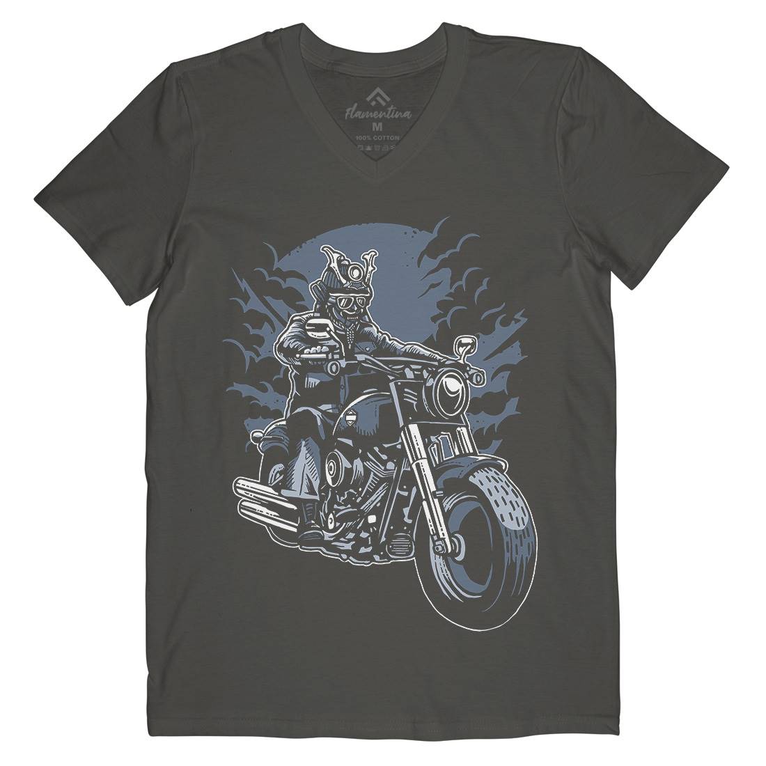 Samurai Ride Mens V-Neck T-Shirt Warriors A568