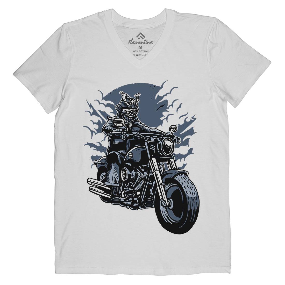 Samurai Ride Mens V-Neck T-Shirt Warriors A568