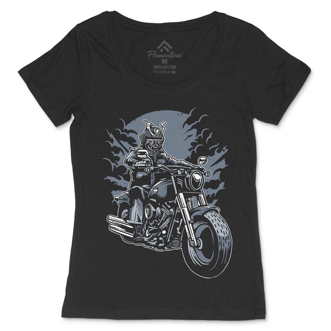 Samurai Ride Womens Scoop Neck T-Shirt Warriors A568