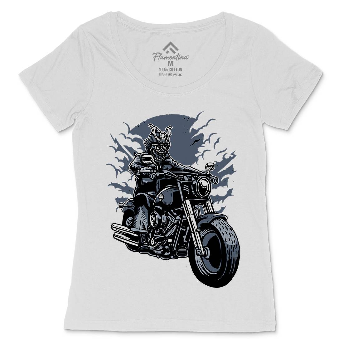 Samurai Ride Womens Scoop Neck T-Shirt Warriors A568