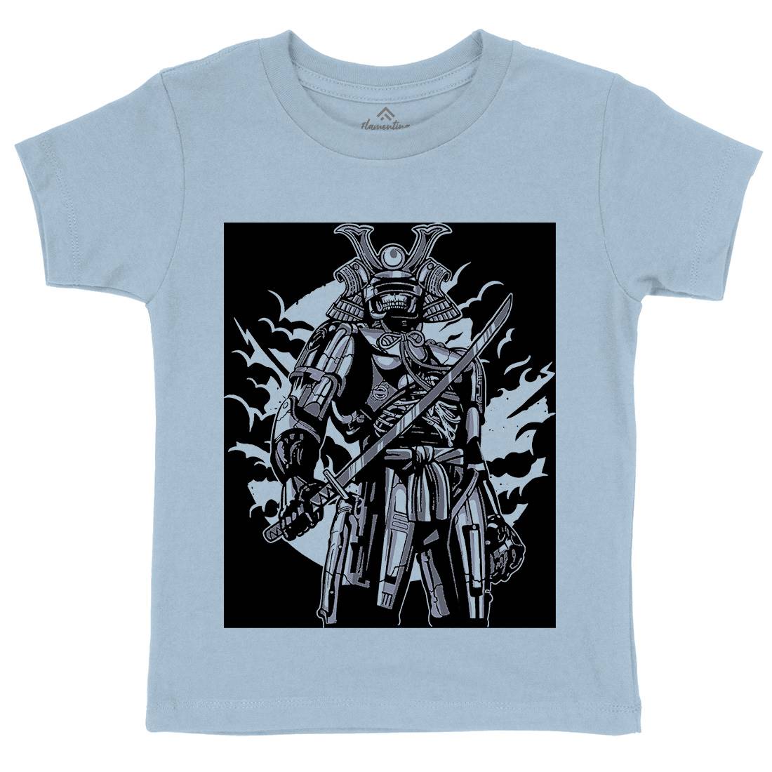 Samurai Robot Kids Organic Crew Neck T-Shirt Warriors A569