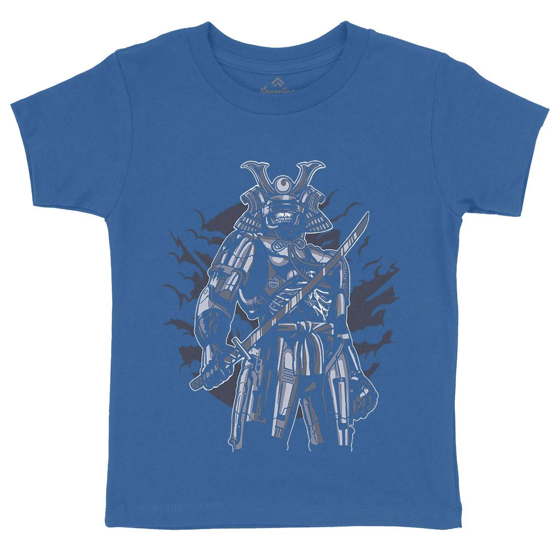 Samurai Robot Kids Crew Neck T-Shirt Warriors A569