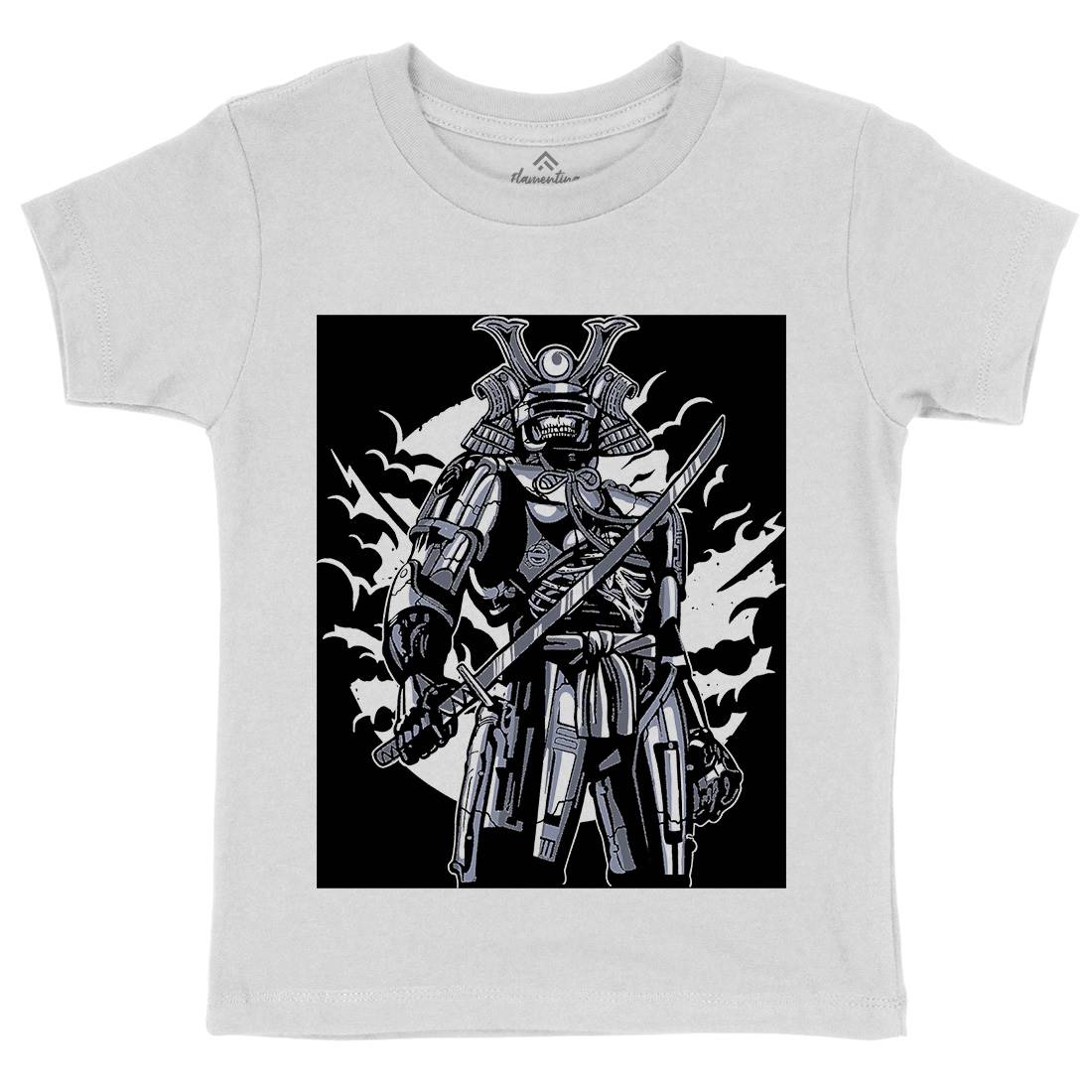 Samurai Robot Kids Crew Neck T-Shirt Warriors A569