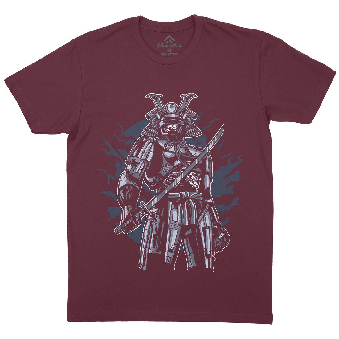 Samurai Robot Mens Crew Neck T-Shirt Warriors A569