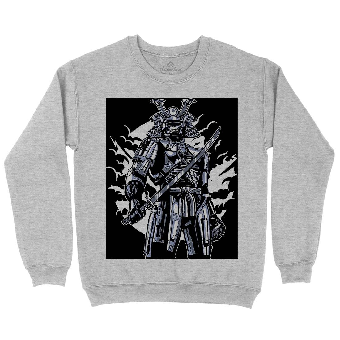 Samurai Robot Mens Crew Neck Sweatshirt Warriors A569