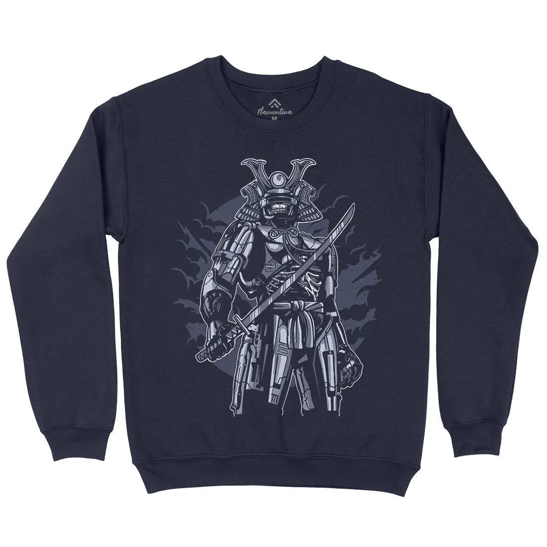 Samurai Robot Mens Crew Neck Sweatshirt Warriors A569