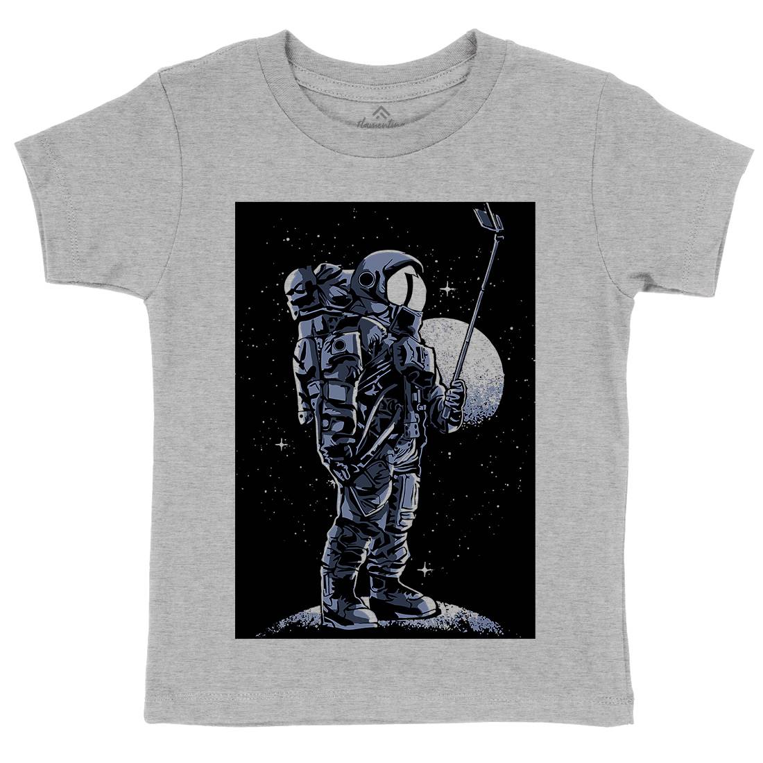 Selfie Astronaut Kids Organic Crew Neck T-Shirt Space A570