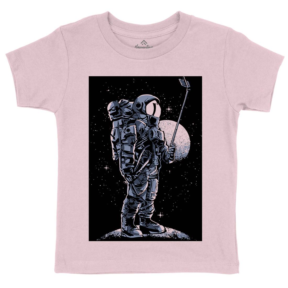 Selfie Astronaut Kids Organic Crew Neck T-Shirt Space A570