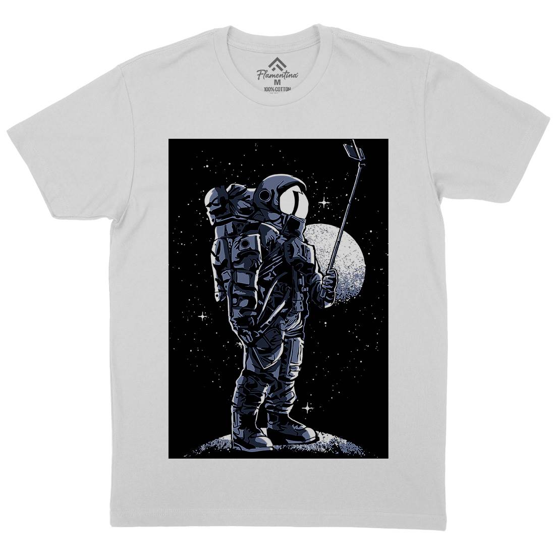Selfie Astronaut Mens Crew Neck T-Shirt Space A570