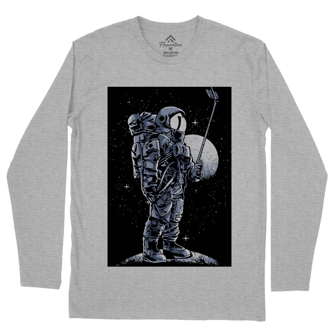 Selfie Astronaut Mens Long Sleeve T-Shirt Space A570