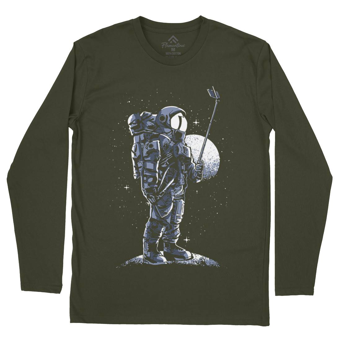 Selfie Astronaut Mens Long Sleeve T-Shirt Space A570