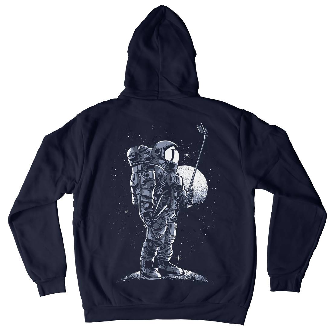 Selfie Astronaut Mens Hoodie With Pocket Space A570