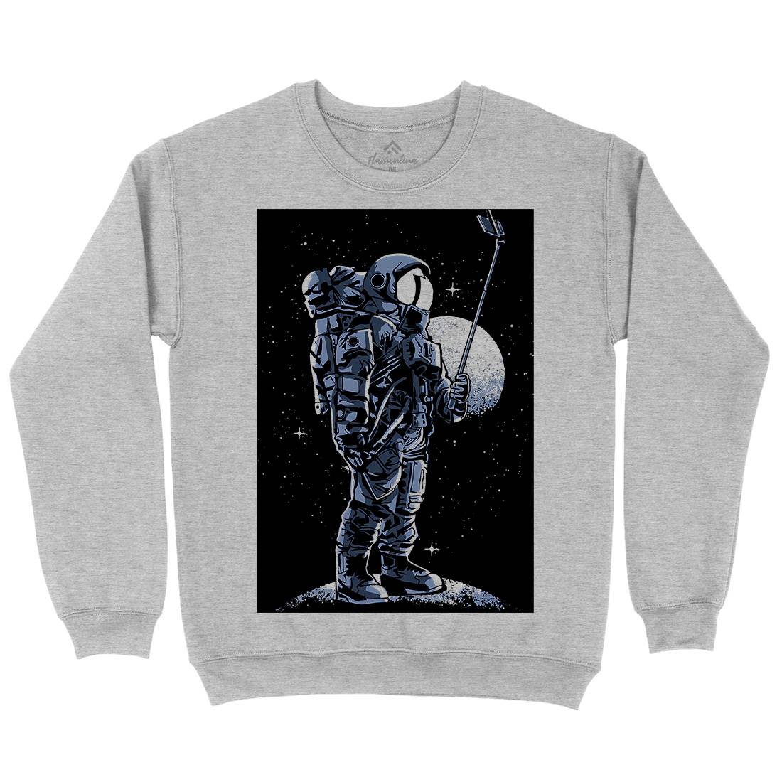 Selfie Astronaut Mens Crew Neck Sweatshirt Space A570