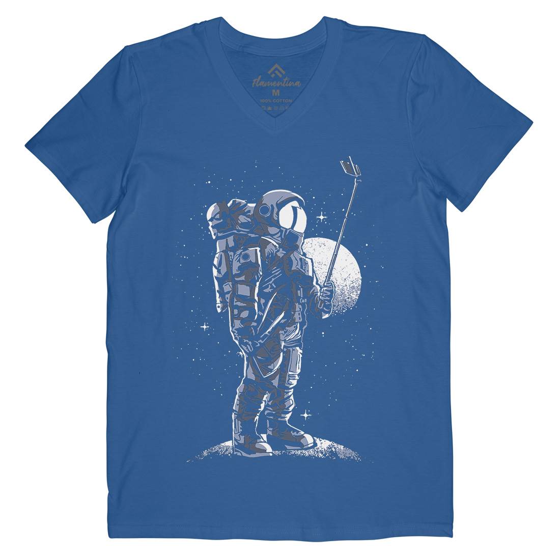 Selfie Astronaut Mens V-Neck T-Shirt Space A570