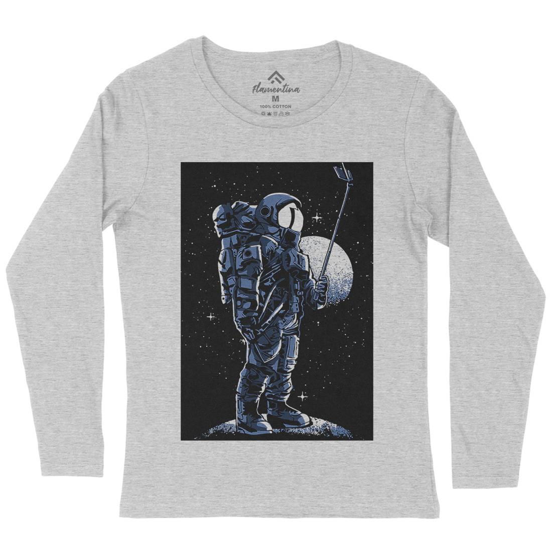 Selfie Astronaut Womens Long Sleeve T-Shirt Space A570