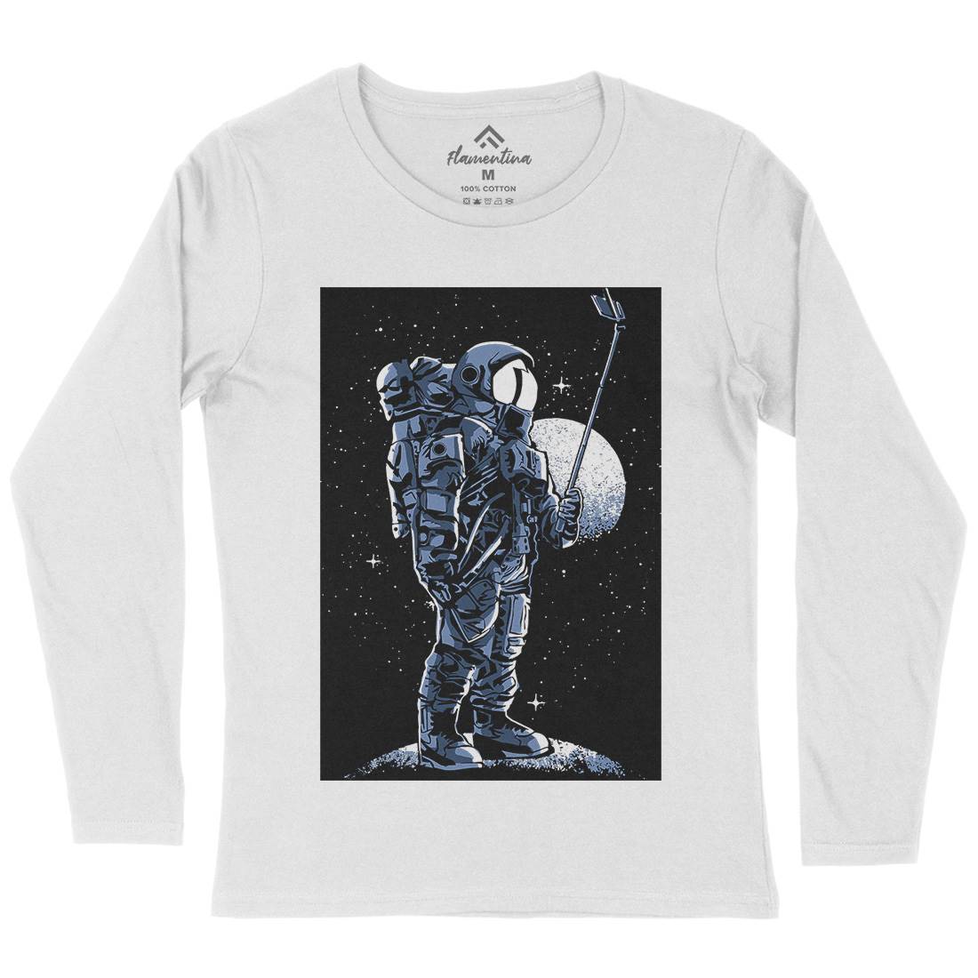 Selfie Astronaut Womens Long Sleeve T-Shirt Space A570