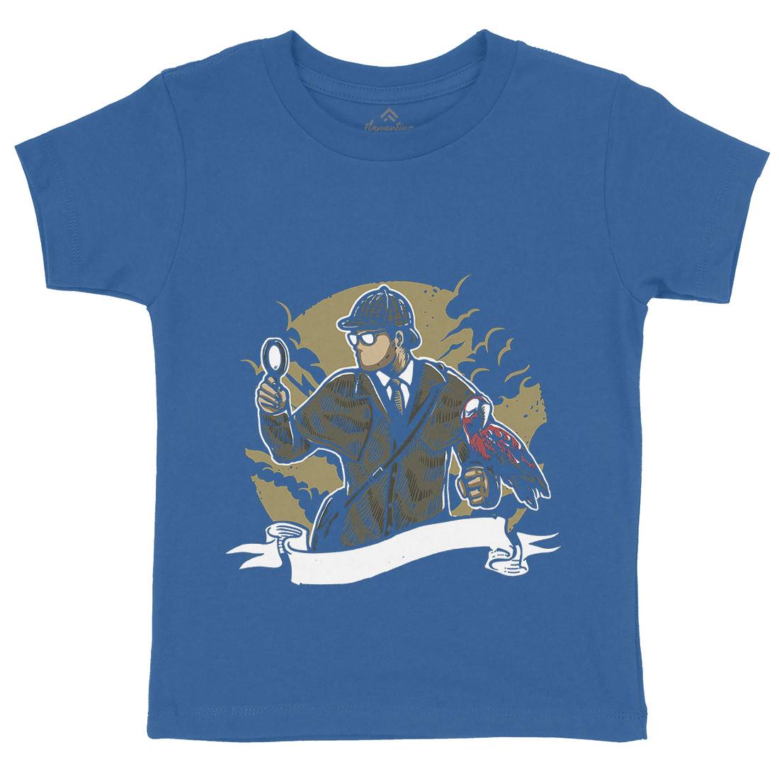 Detective Kids Organic Crew Neck T-Shirt Retro A571
