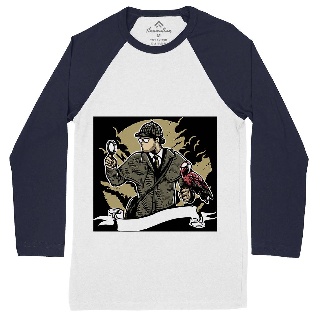 Detective Mens Long Sleeve Baseball T-Shirt Retro A571