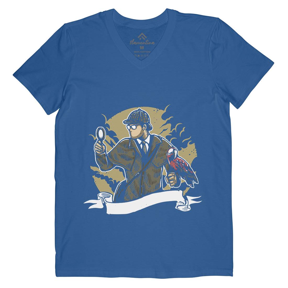 Detective Mens V-Neck T-Shirt Retro A571
