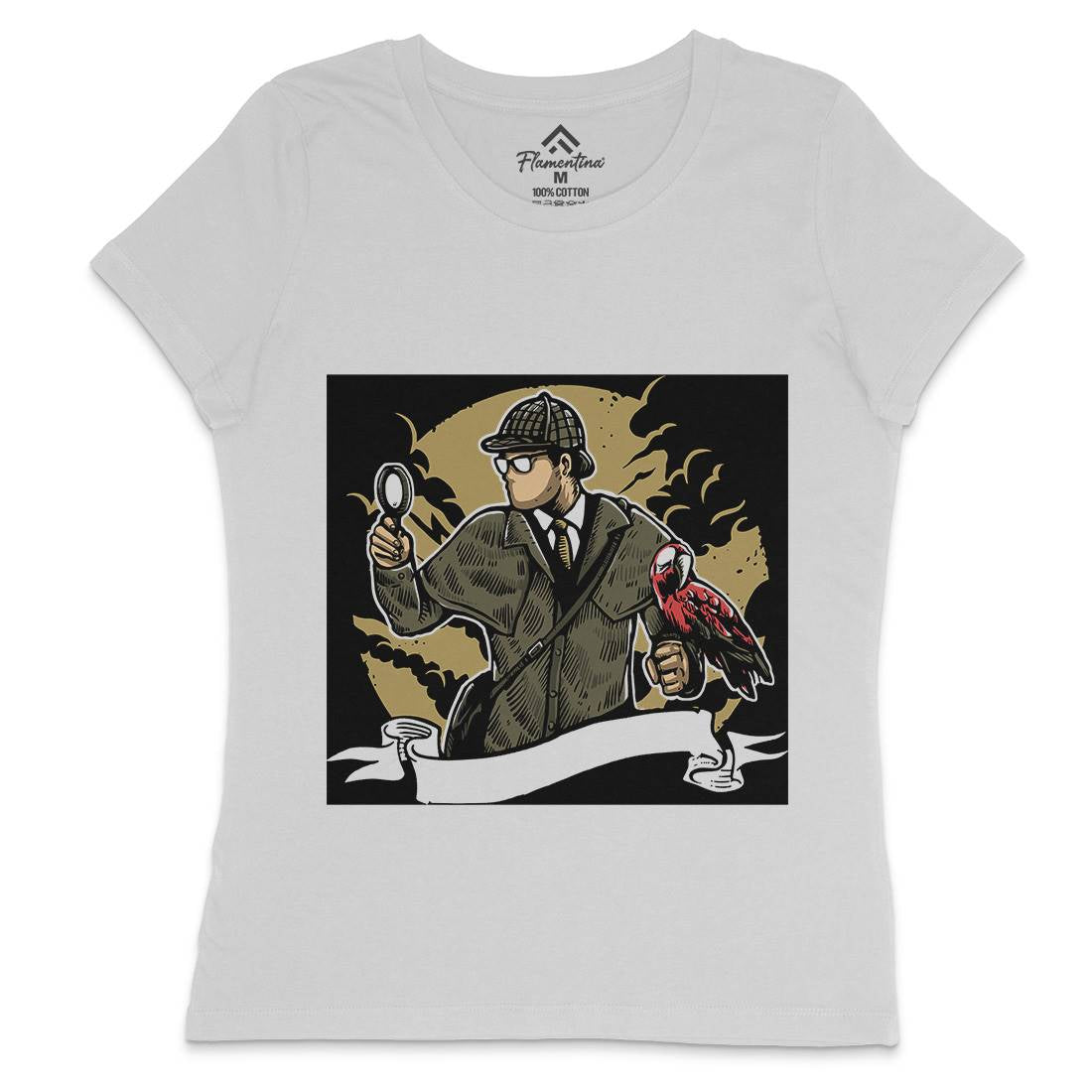 Detective Womens Crew Neck T-Shirt Retro A571